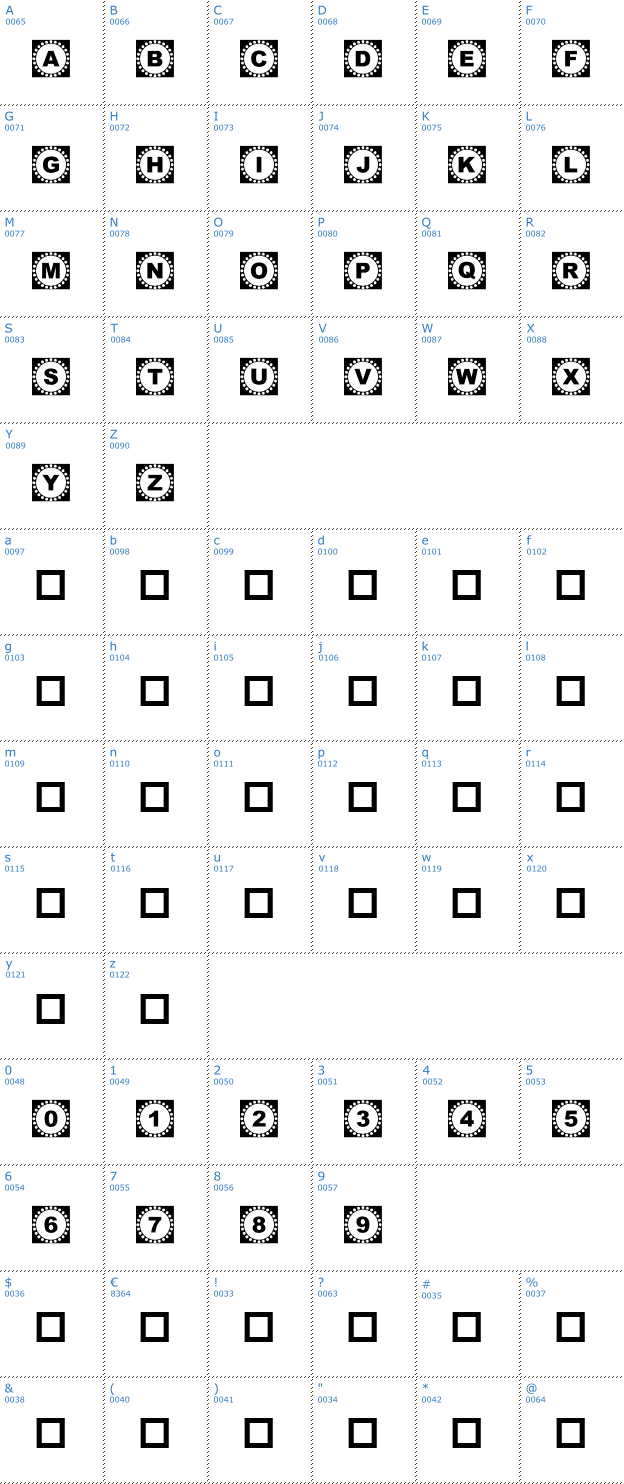 Schriftzeichen 4YEO OUT Font