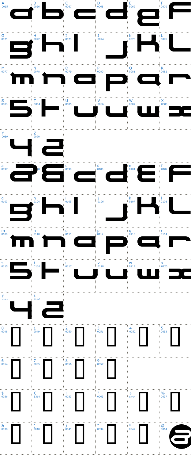 Schriftzeichen Electrance Font