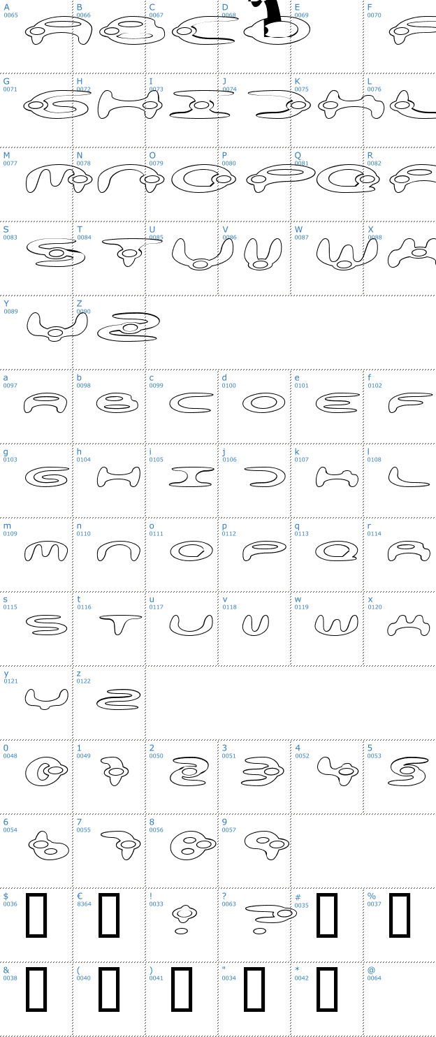 Schriftzeichen Alienation Outline Font