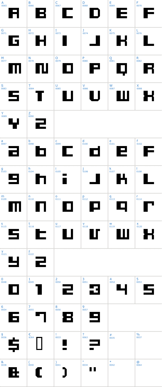 Schriftzeichen Dusty Font