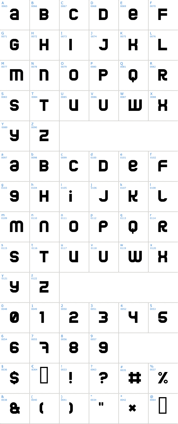 Schriftzeichen Jumbo Font