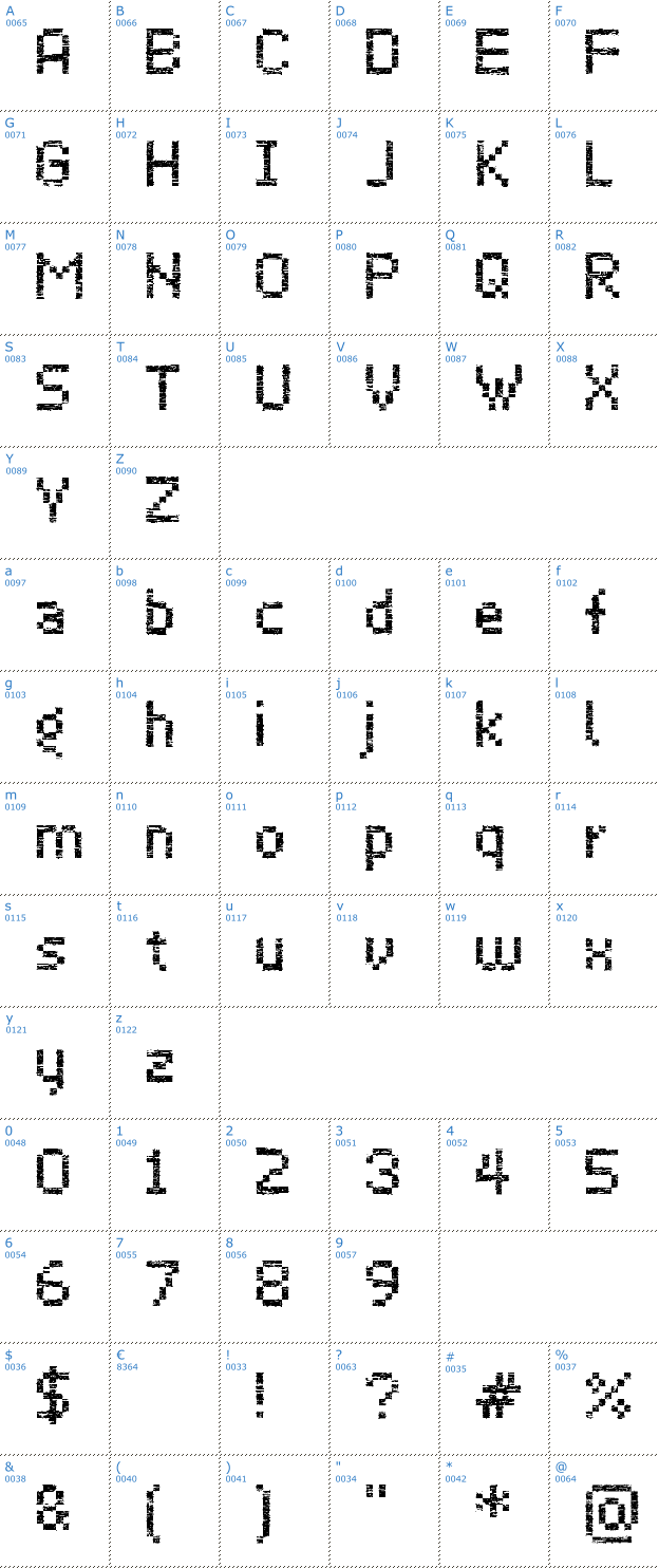 Schriftzeichen Virus 43 Font