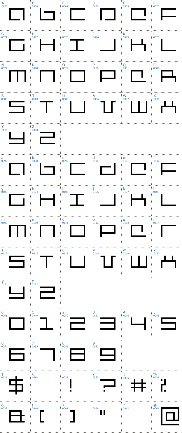 Schriftzeichen Mechanic Font