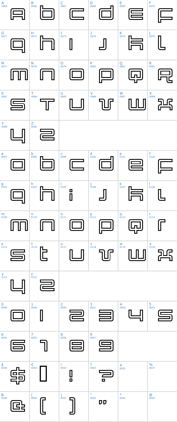 Schriftzeichen Quark Outline Font