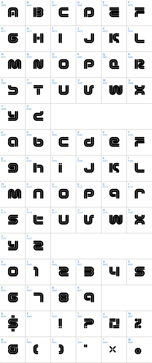 Schriftzeichen Vectroid Font