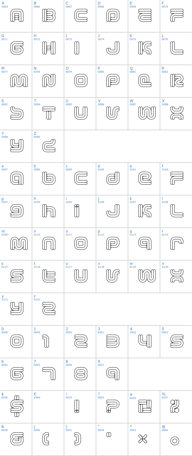 Schriftzeichen Vectroid Astro Font