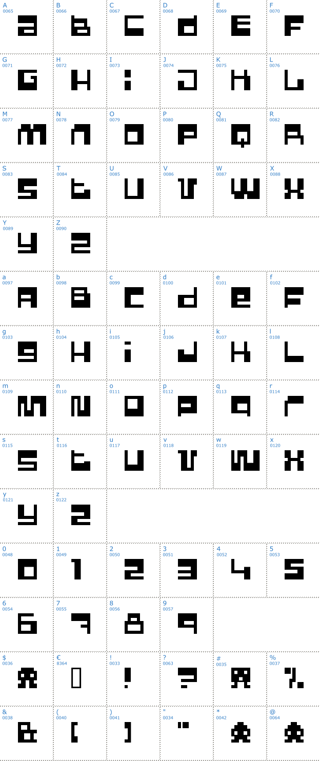 Schriftzeichen Pixel Power Font