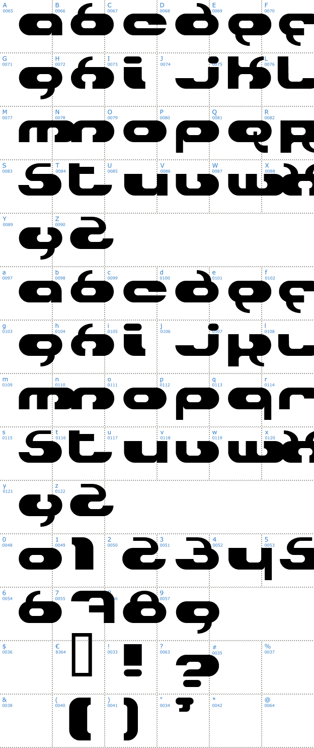 Schriftzeichen Hydro Font