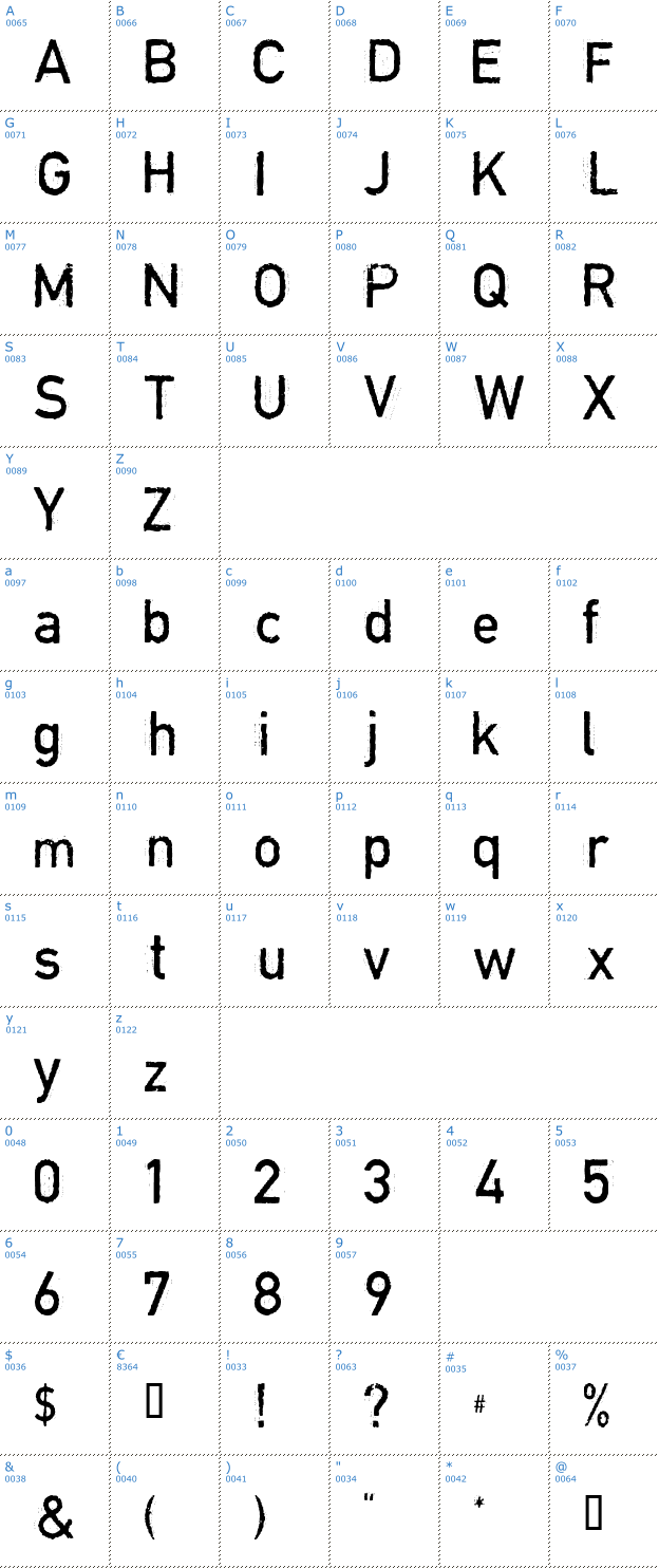 Schriftzeichen Copystruct Font