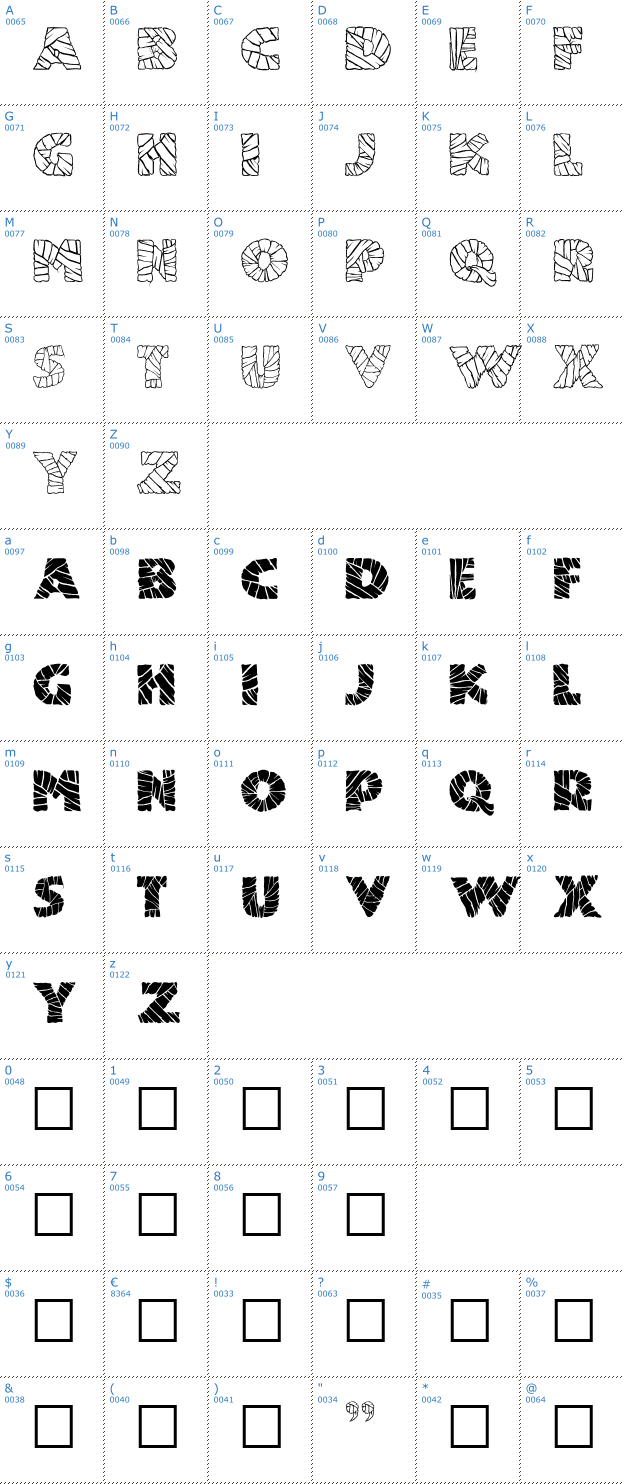 Schriftzeichen Mummified Font