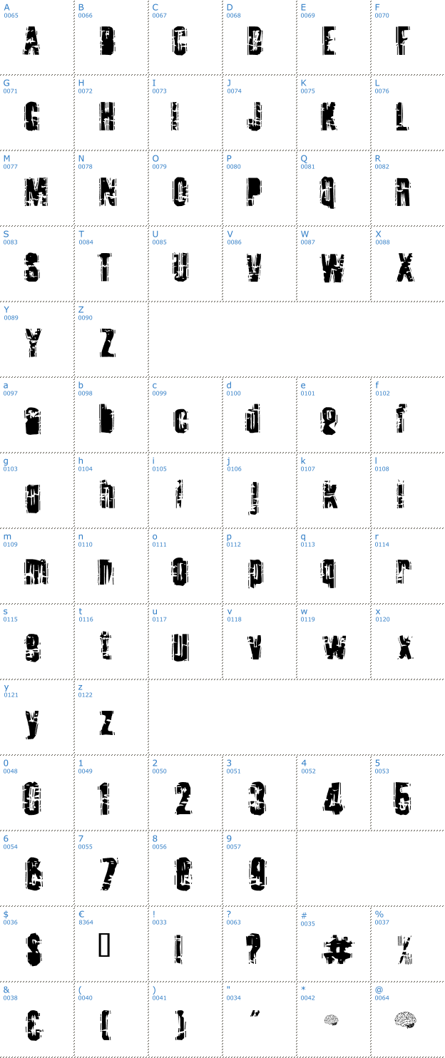 Schriftzeichen Tooth Ache Font