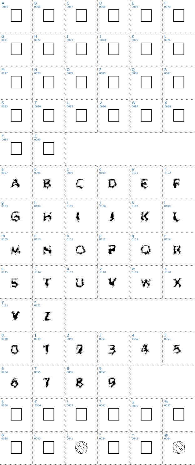 Schriftzeichen Ghoul Outline Fill Font