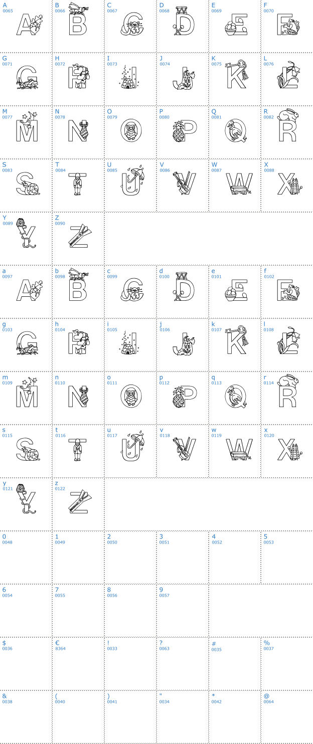 Schriftzeichen Alphapix Font