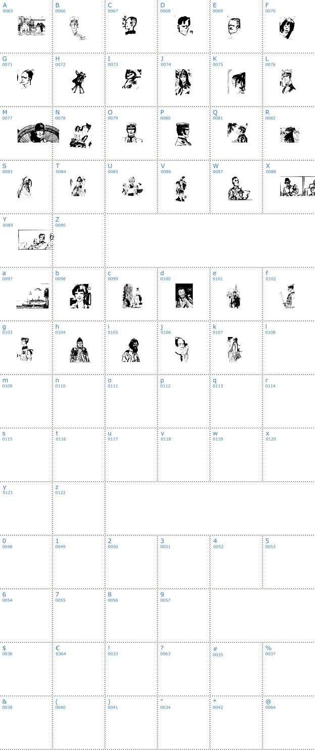 Schriftzeichen Corto Maltese Font