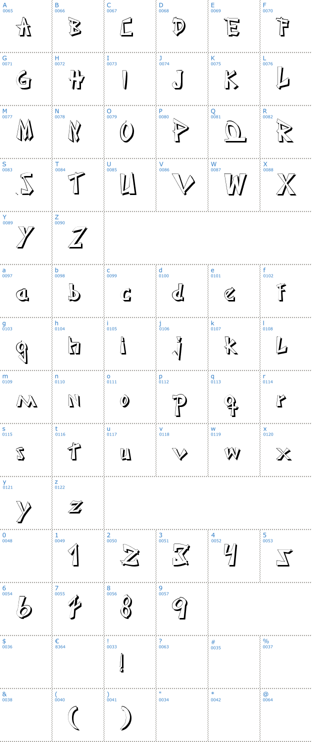 Schriftzeichen Japonesa Shadow Font