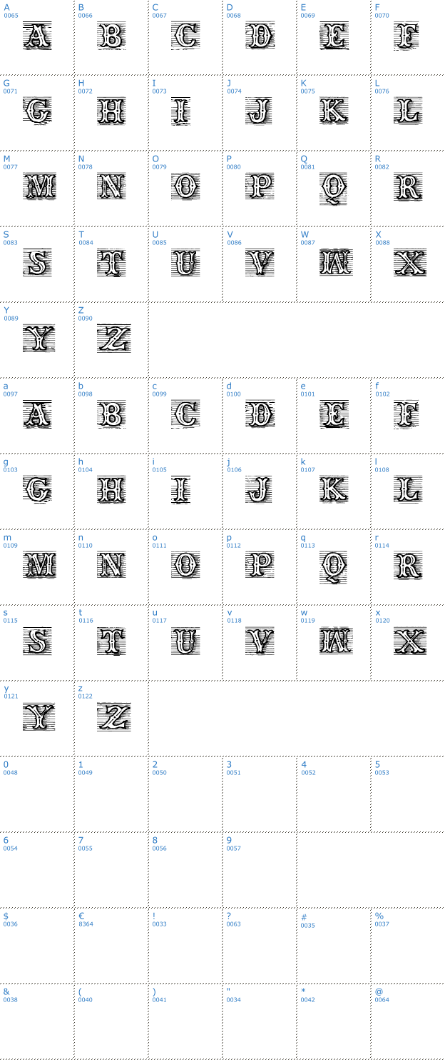 Schriftzeichen TagWood Font