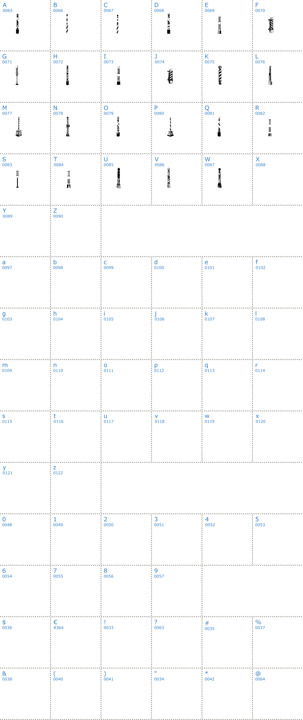 Schriftzeichen BarberPoles Font