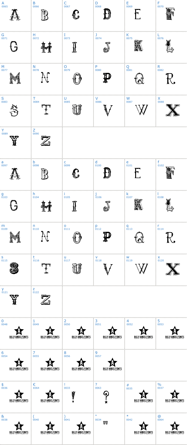 Schriftzeichen Monbijoux Font