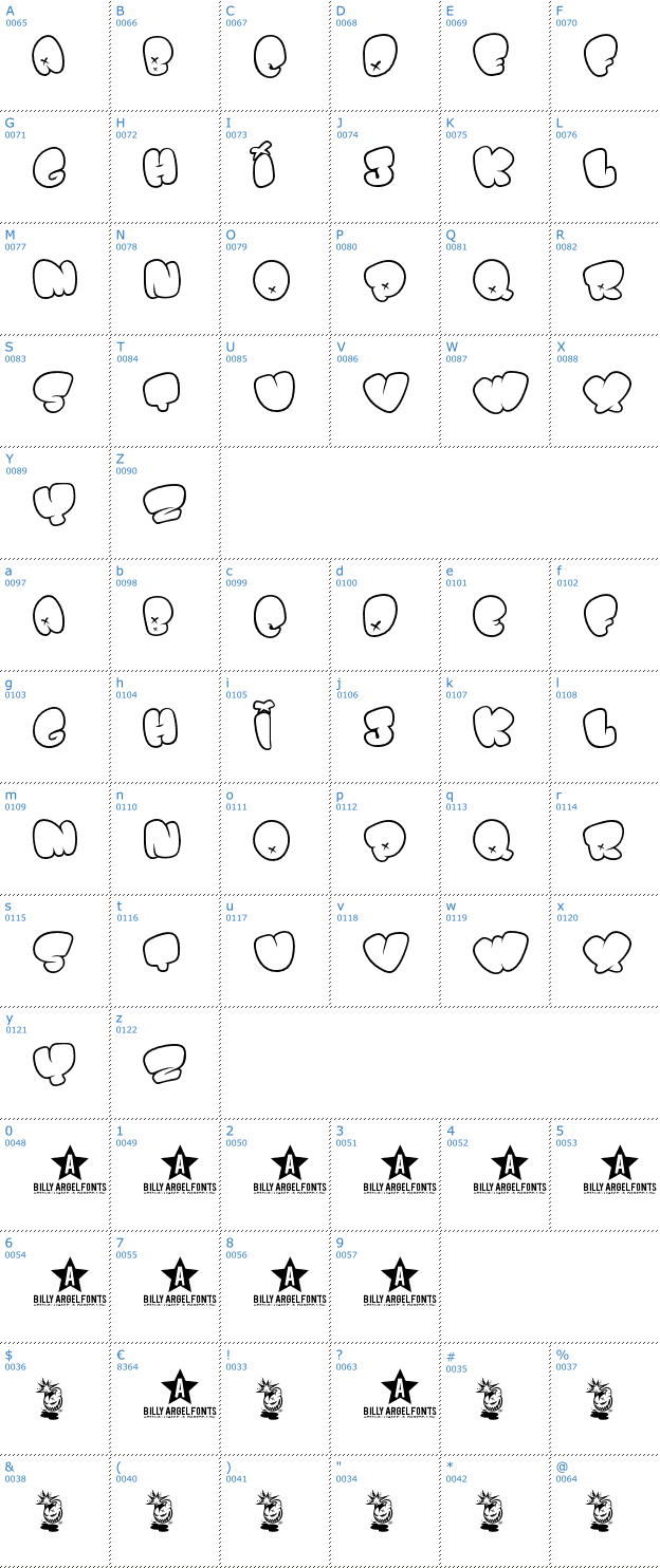 Schriftzeichen Bomb Font