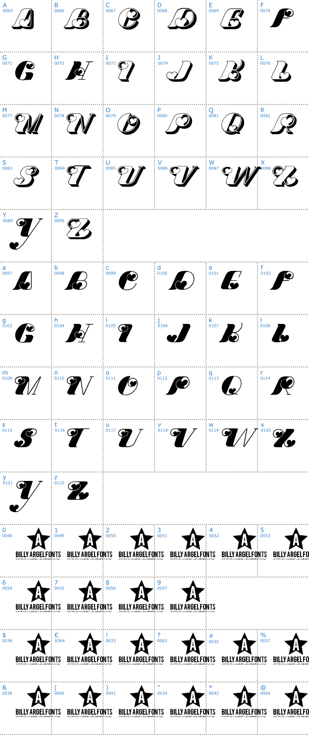 Schriftzeichen Dove Love Font