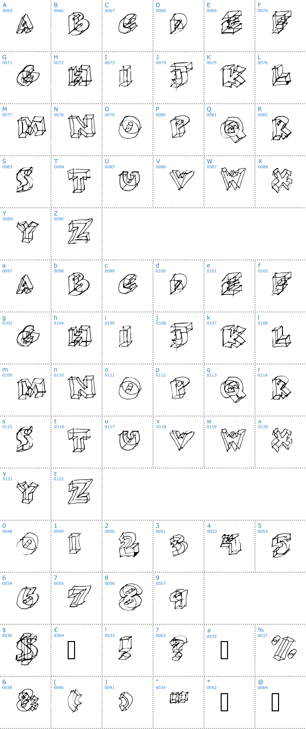 Schriftzeichen Glass Font