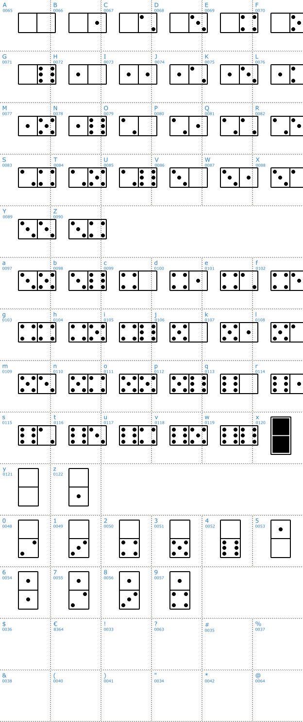 Schriftzeichen White Dominoes Font