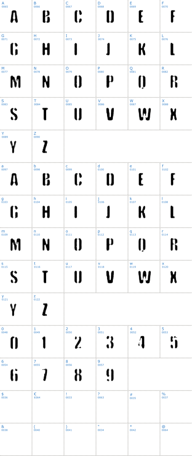 Schriftzeichen VTKS Keystorm Font