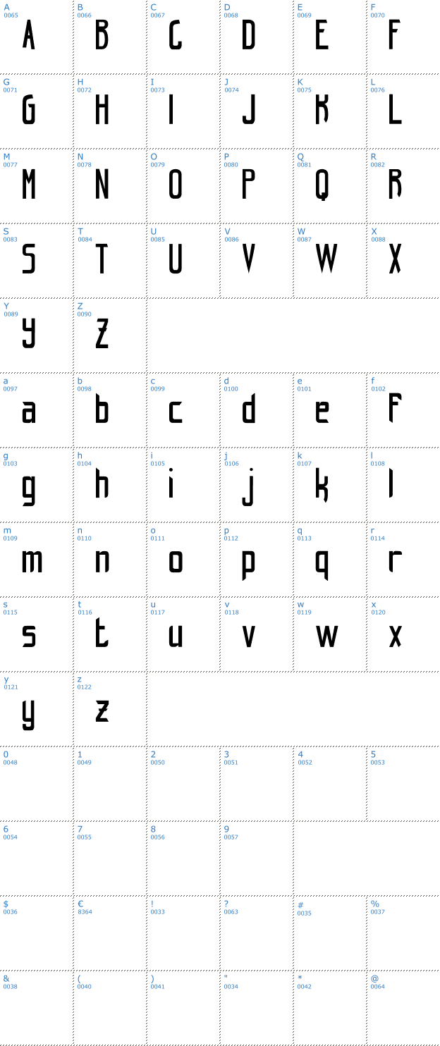 Schriftzeichen Hint Retro Font