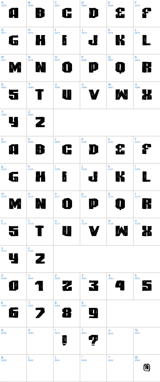 Schriftzeichen VTKS Highlight Font