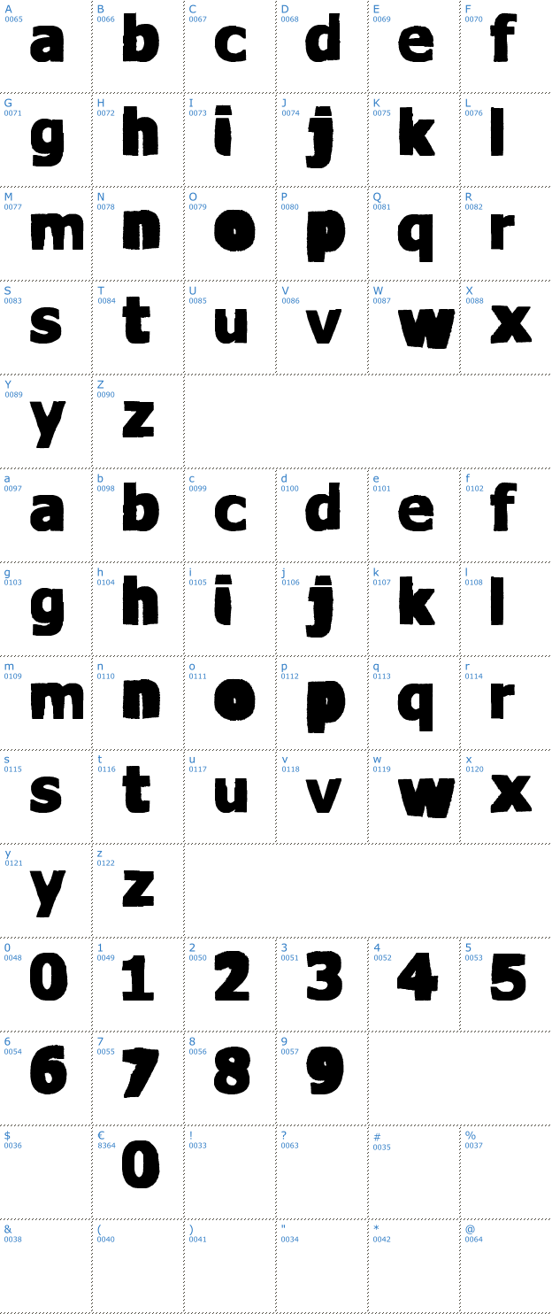 Schriftzeichen VTKS Water Cristals Font