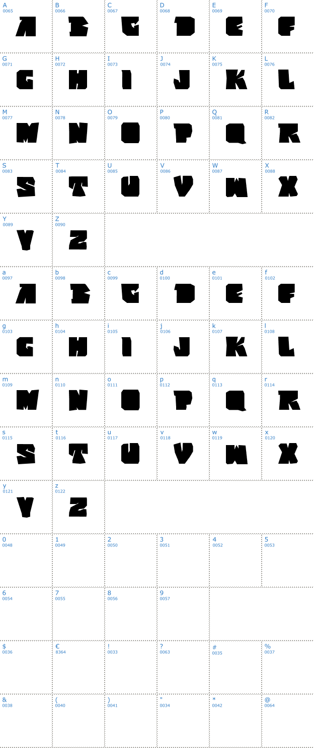 Schriftzeichen VTKS Super Font