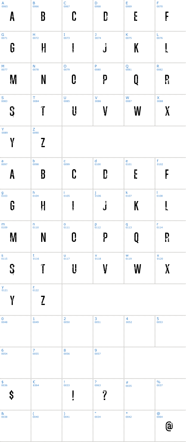 Schriftzeichen Vtks Ink Font