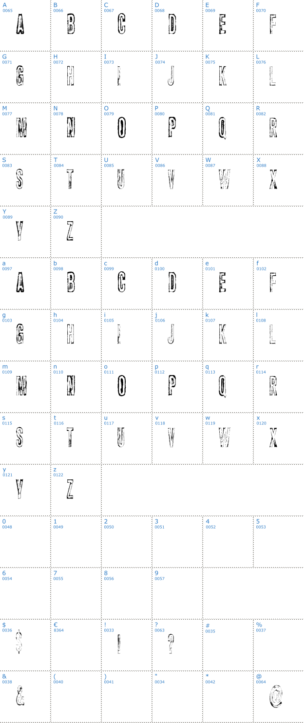 Schriftzeichen Vtks Carrier Font