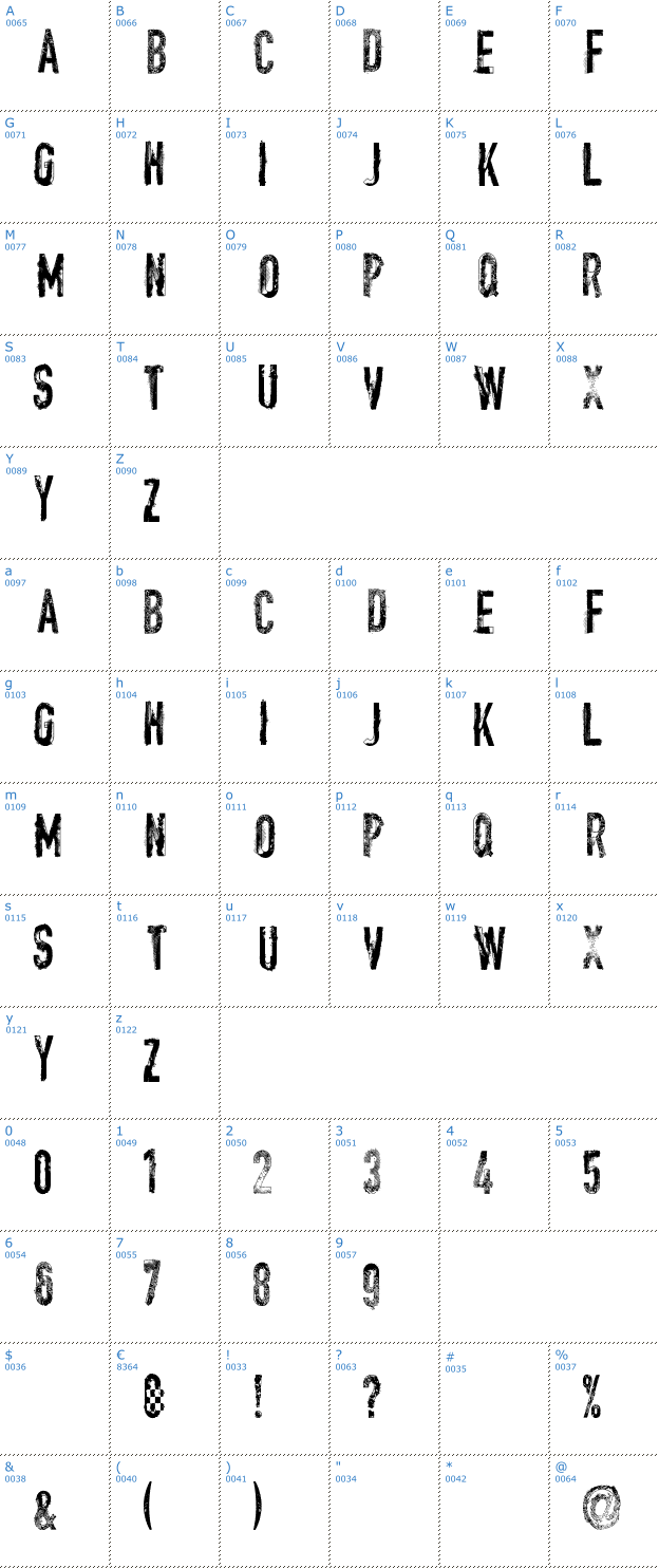 Schriftzeichen Vtks Encount(e)r Font