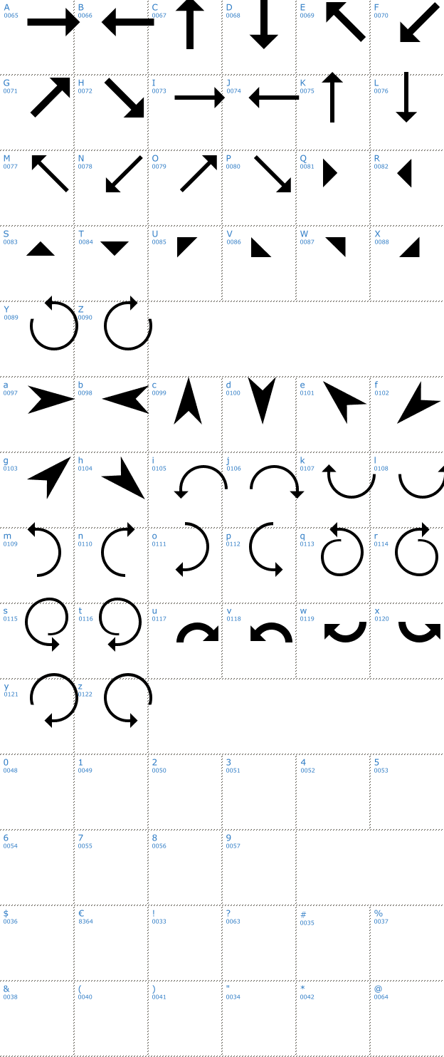 Schriftzeichen Arrows Font