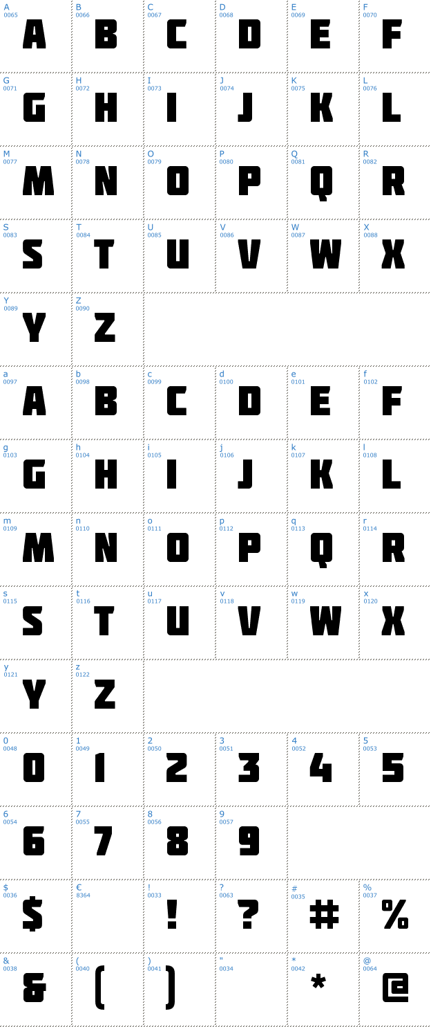 Schriftzeichen Molot Font