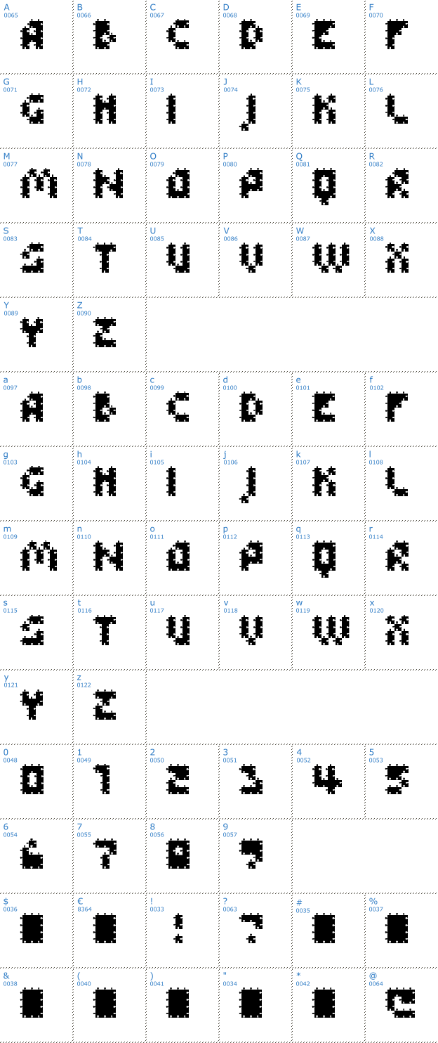 Schriftzeichen FFU Puzzle Font