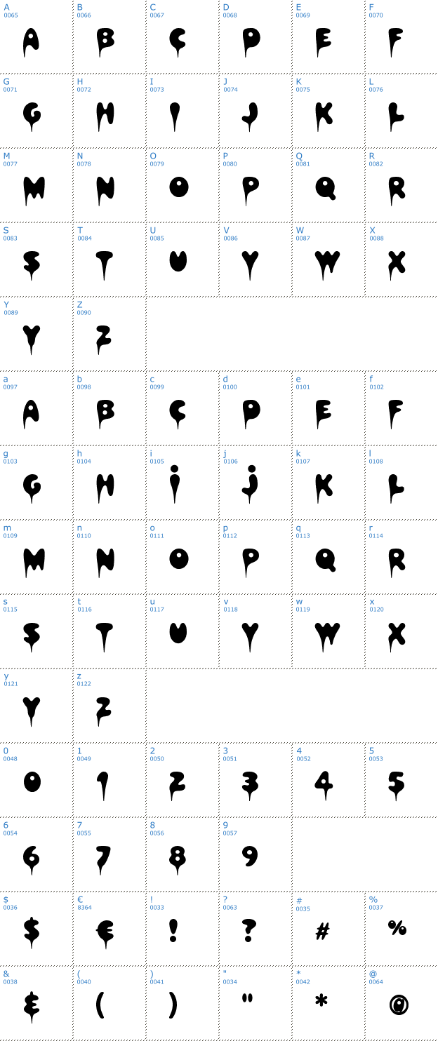 Schriftzeichen Hapshash Font