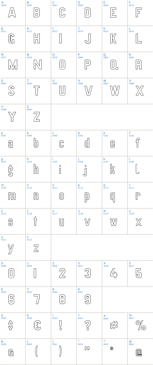 Schriftzeichen Preussische VI 9 Linie Font