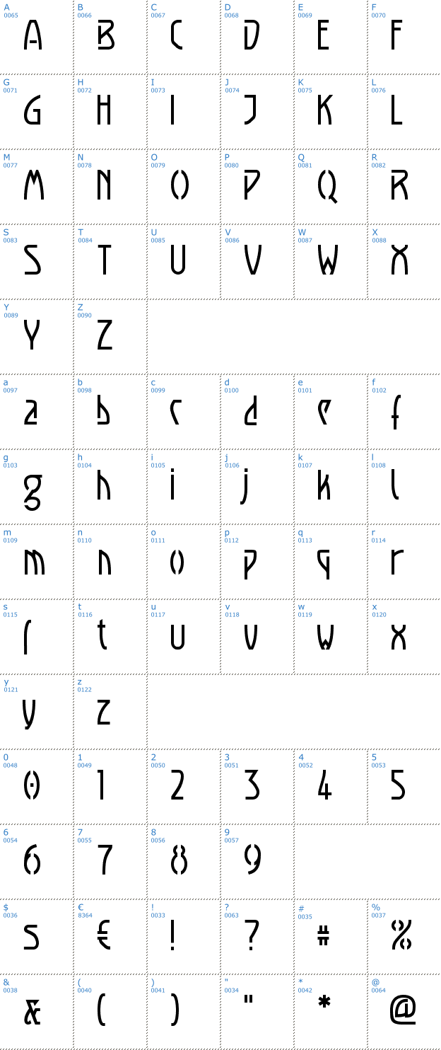 Schriftzeichen Luxembourg 1910 Font