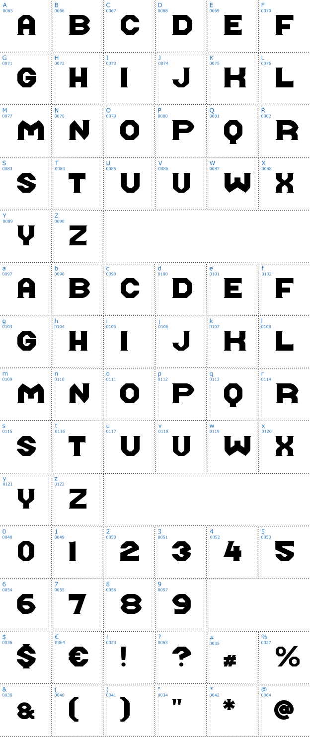Schriftzeichen Midroba Font