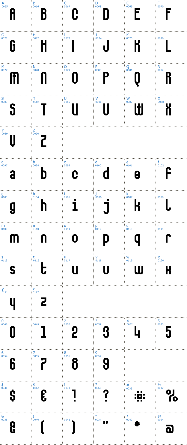 Schriftzeichen Makushka Font
