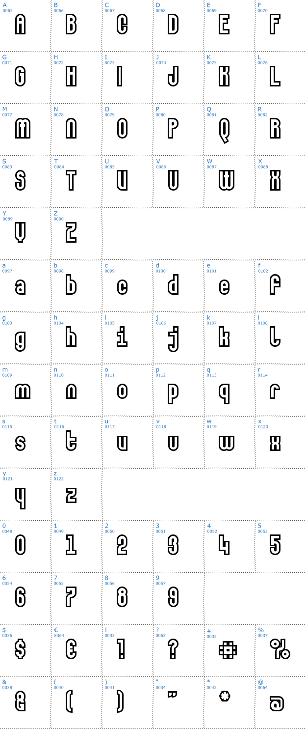 Schriftzeichen Makushka Kontura Font