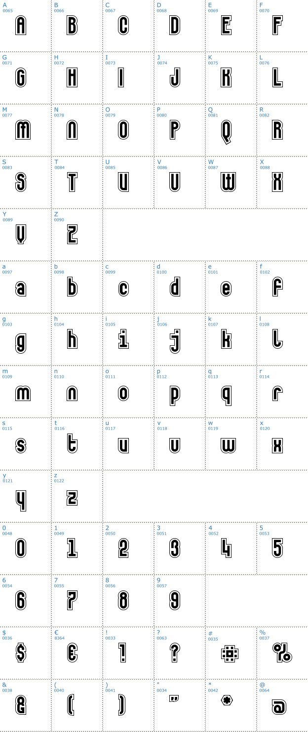 Schriftzeichen Makushka Secunda Font