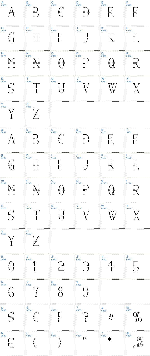 Schriftzeichen Vis-A-Vis Font