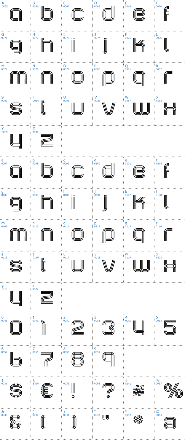 Schriftzeichen Incopins Clusters Font