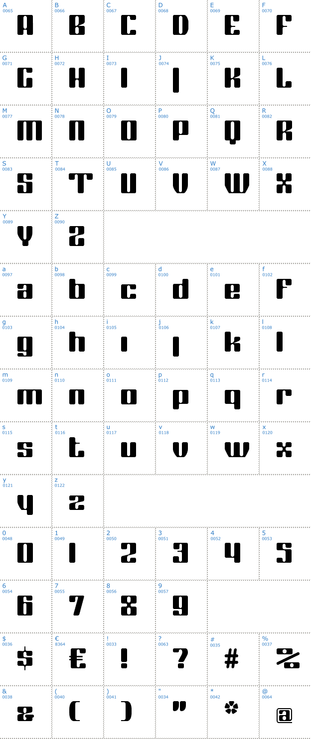 Schriftzeichen Coggers Tariqa Font