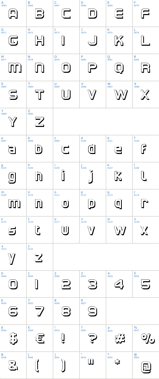 Schriftzeichen CAT North Shadow Font