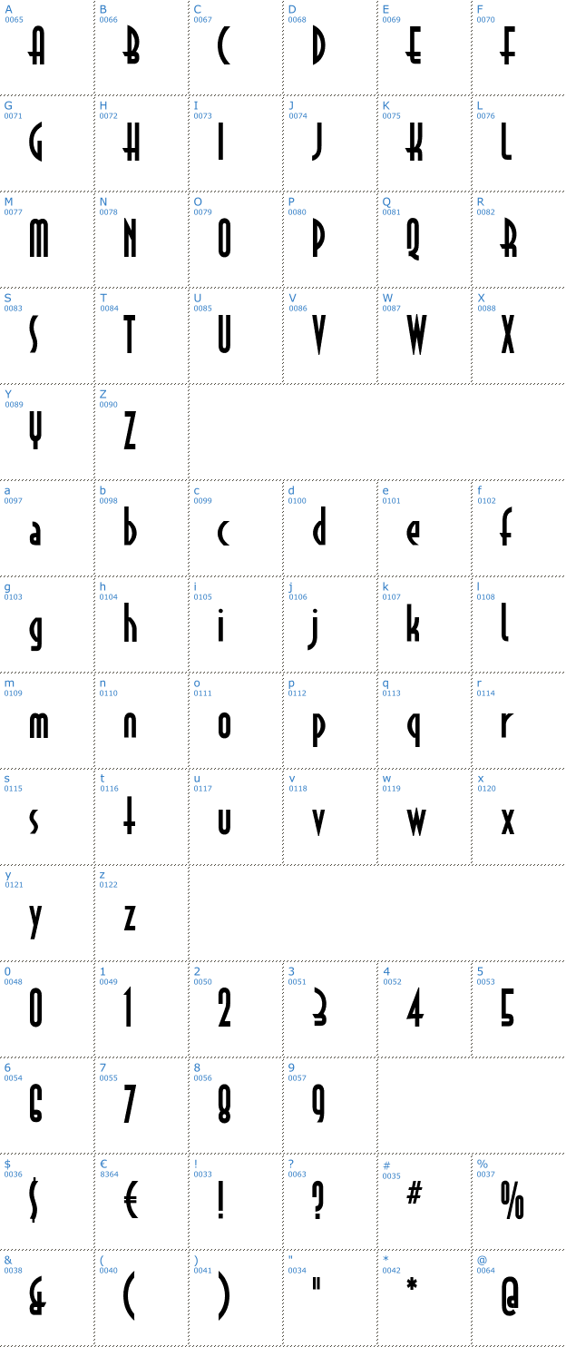 Schriftzeichen Astrud Font