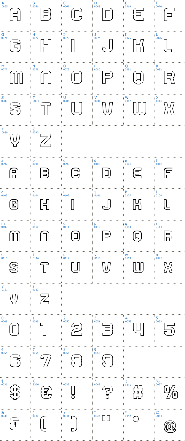 Schriftzeichen Rueck Licht Font